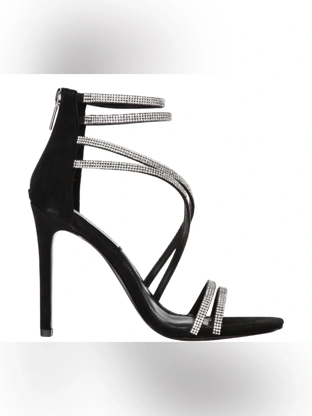 STEVE MADDEN Rhinestone Crystal-Strap Stiletto Sandals